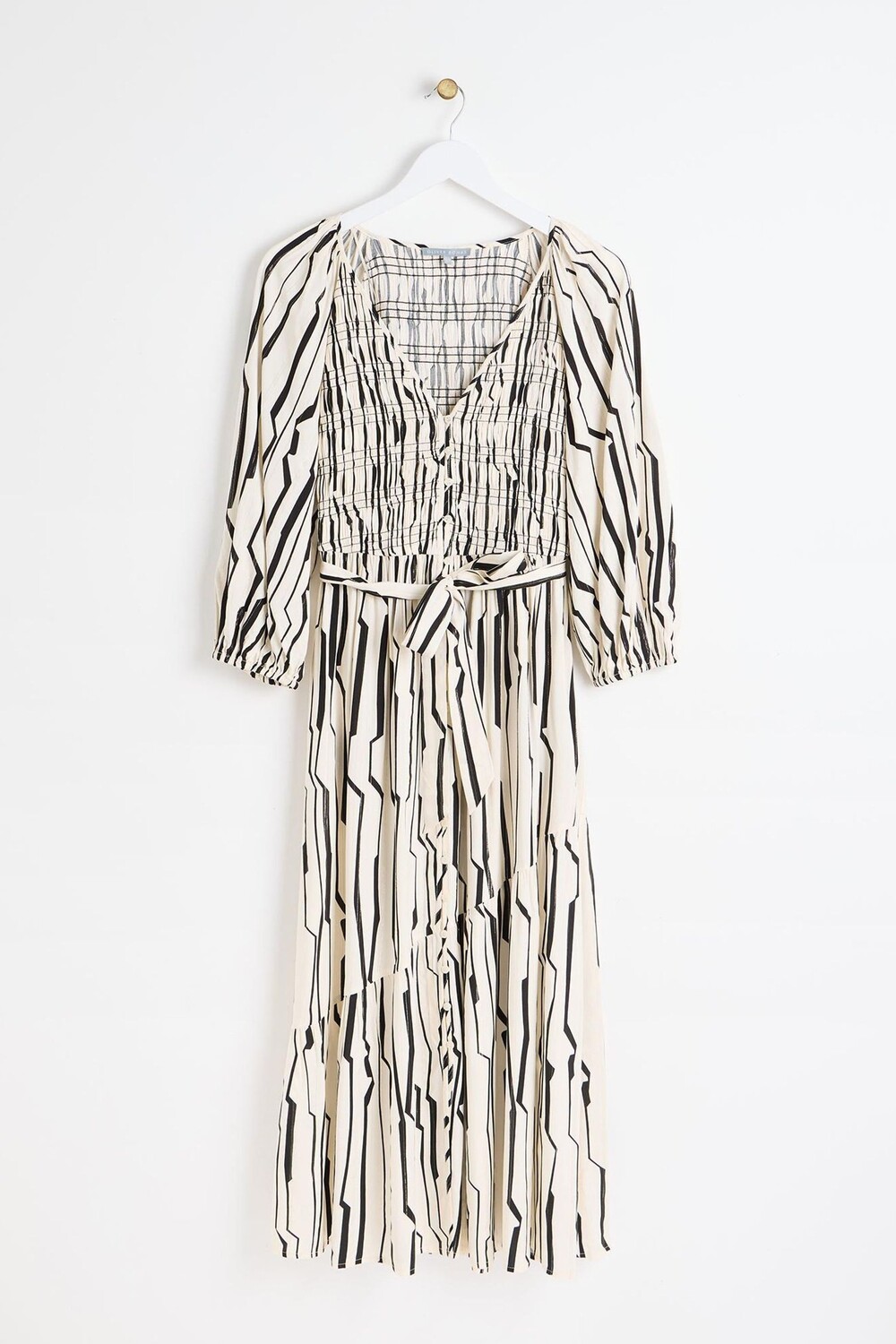 Платье миди со сборками в сицилийскую полоску Oliver Bonas, белый
Платье миди со сборками в сицилийскую полоску Oliver Bonas, белый