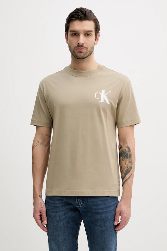 Хлопковая футболка Calvin Klein Jeans, бежевый
Хлопковая футболка Calvin Klein Jeans, бежевый