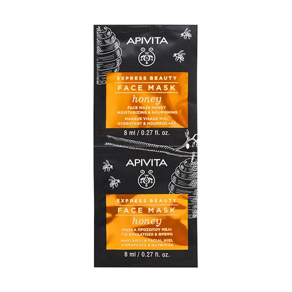 Питательная маска для лица Express Beauty Mascarilla Miel Apivita, 8 ml
Питательная маска для лица Express Beauty Mascarilla Miel Apivita, 8 ml