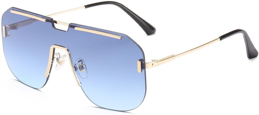 Женские безрамочные интегрированные солнцезащитные очки, мужские очки в крупной оправе с металлическим покрытием, модные мужские солнцезащитные очки с зеркальными линзами HVTVTLA, Blue
Женские безрамочные интегрированные солнцезащитные очки, мужские очки в крупной оправе с металлическим покрытием, модные мужские солнцезащитные очки с зеркальными линзами HVTVTLA, Blue