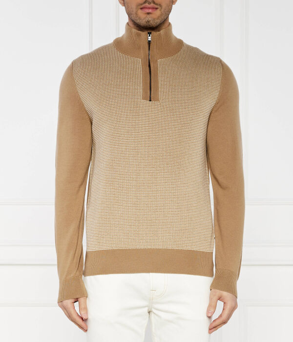 Шерстяной свитер дамбино Regular fit Boss, коричневый
Шерстяной свитер дамбино Regular fit Boss, коричневый