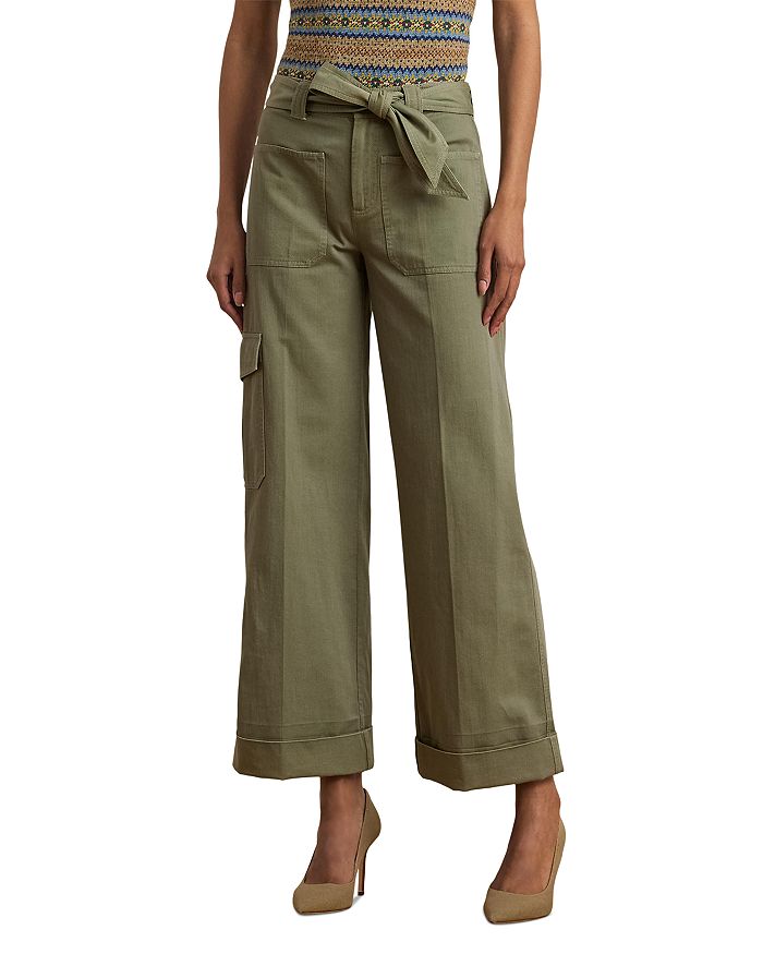 Широкие плиссированные хлопковые карго-брюки из твила Ralph Lauren, зеленый
Широкие плиссированные хлопковые карго-брюки из твила Ralph Lauren, зеленый