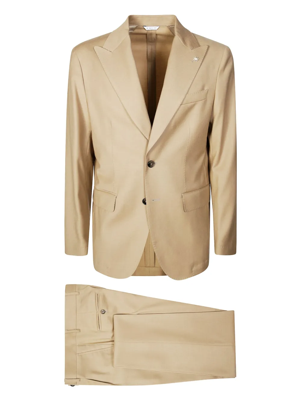 Однобортный костюм с брошь-деталью Manuel Ritz, нейтральный
Однобортный костюм с брошь-деталью Manuel Ritz, нейтральный