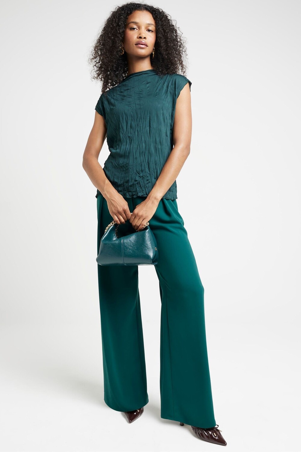 Верх с гофрированной текстурой River Island, зеленый
Верх с гофрированной текстурой River Island, зеленый