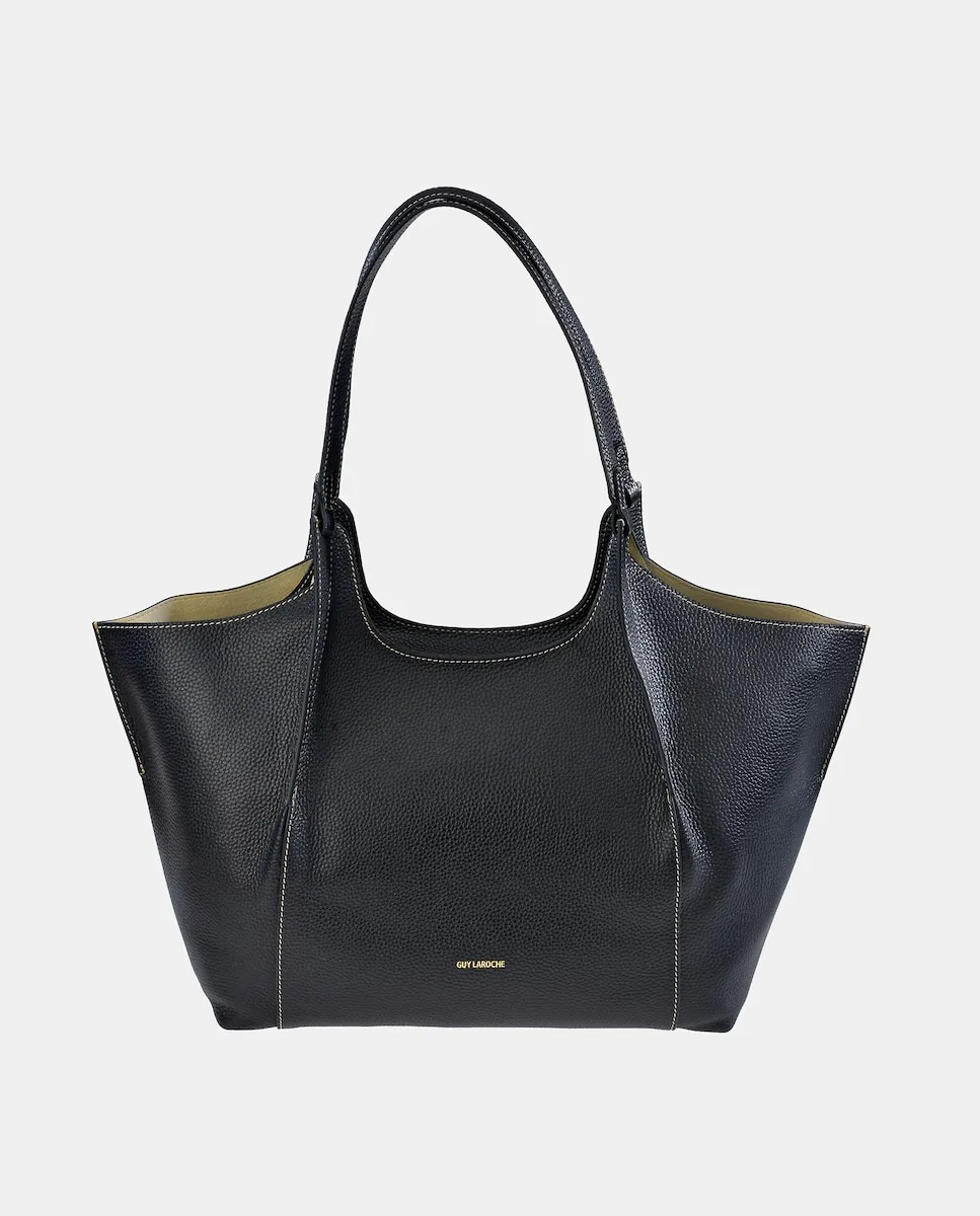 Большая кожаная сумка-тоут с внутренним карманом Guy Laroche, черный
Большая кожаная сумка-тоут с внутренним карманом Guy Laroche, черный