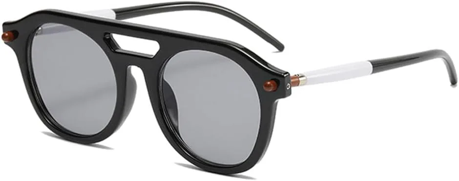 Женские солнцезащитные очки с двойной перемычкой, прозрачные градиентные линзы, защита от УФ-излучения UV400; мужские очки с заклепками UYPTK, Black Light Gray
Женские солнцезащитные очки с двойной перемычкой, прозрачные градиентные линзы, защита от УФ-излучения UV400; мужские очки с заклепками UYPTK, Black Light Gray