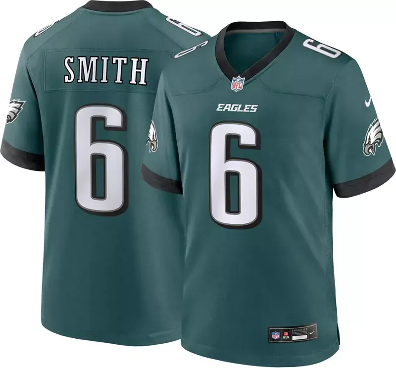 Зеленая игровая майка Nike Youth Philadelphia Eagles DeVonta Smith #6
Зеленая игровая майка Nike Youth Philadelphia Eagles DeVonta Smith #6