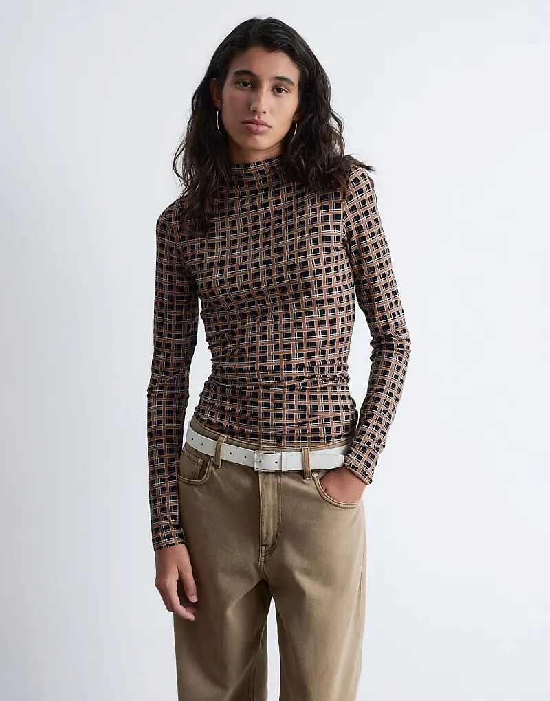 & Other Stories, топ из чистого шерстяного джерси с эффектом «второй кожи» с длинными рукавами, черная клетка
& Other Stories, топ из чистого шерстяного джерси с эффектом «второй кожи» с длинными рукавами, черная клетка