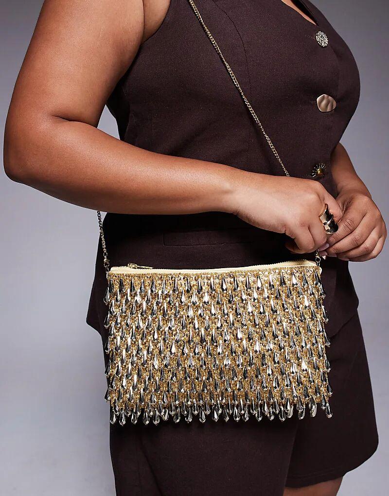 Сумка-клатч True Decadence с отделкой бисером в золоте
Сумка-клатч True Decadence с отделкой бисером в золоте