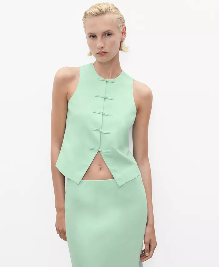 Женский жилет из смесового льна MANGO, зеленый
Женский жилет из смесового льна MANGO, зеленый