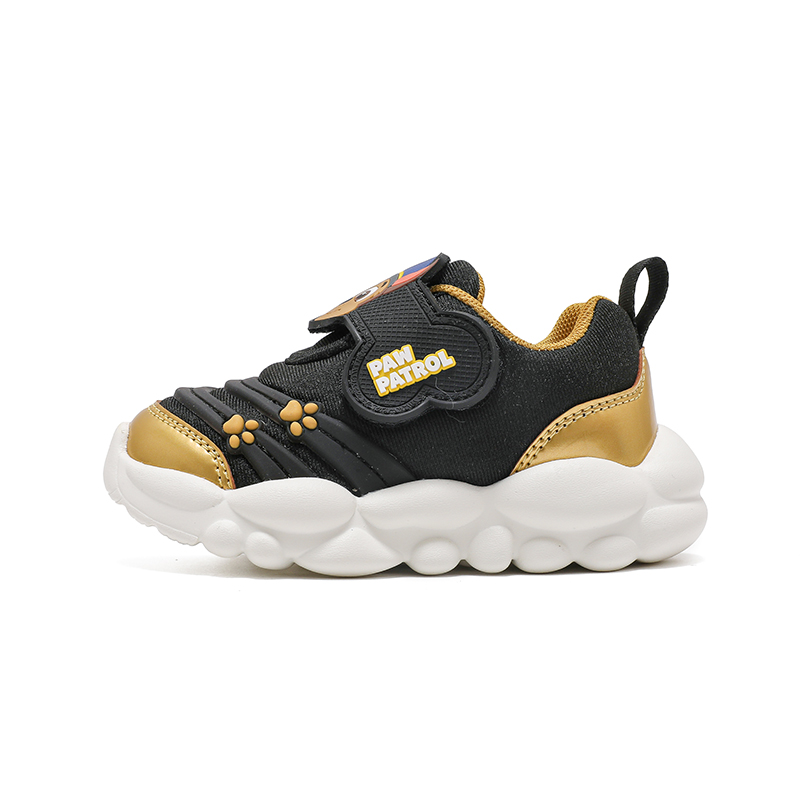 Нескользящие износостойкие низкие туфли для малышей PAW PATROL, черный/золотой 
Нескользящие износостойкие низкие туфли для малышей PAW PATROL, черный/золотой