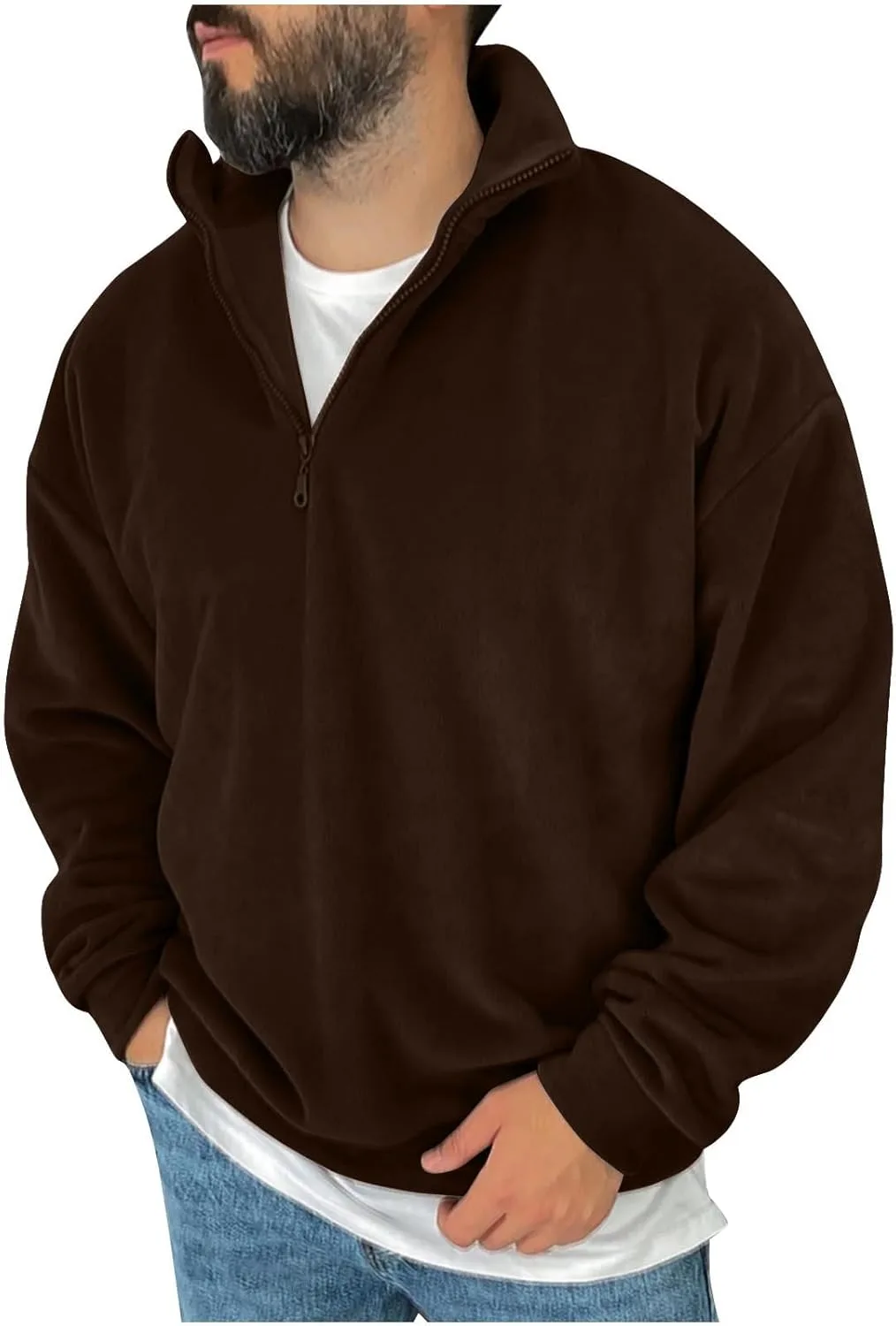 Akklian мужская флисовая толстовка с 1/4 молнией, капюшоном и карманами
Akklian мужская флисовая толстовка с 1/4 молнией, капюшоном и карманами