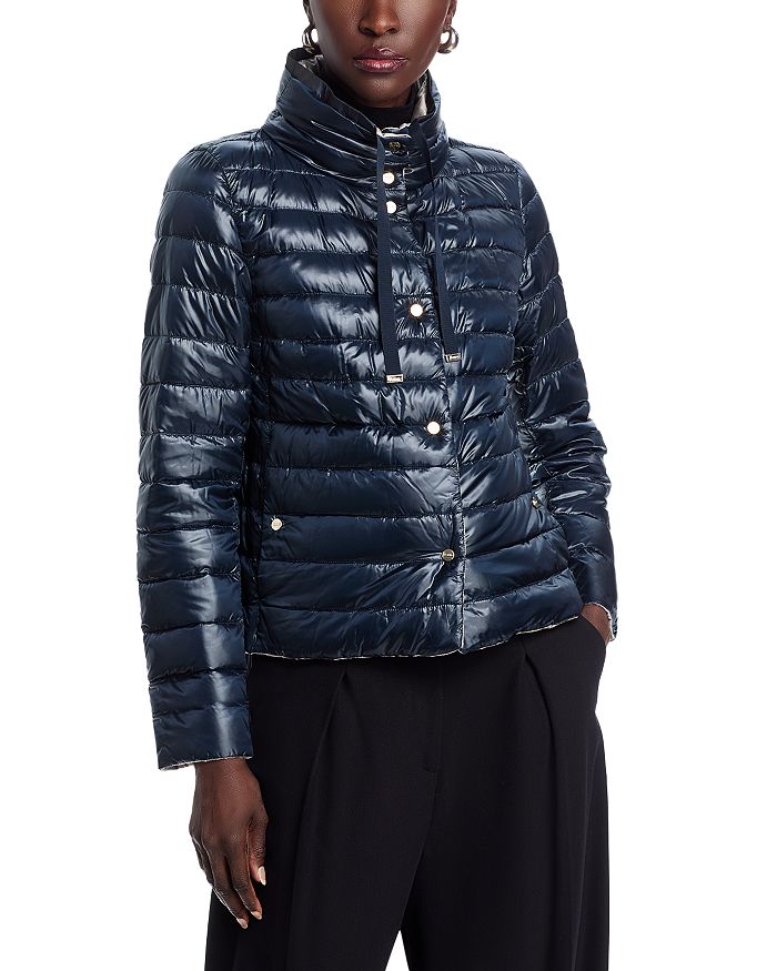 Двусторонняя складная пуховая куртка Herno, синий
Двусторонняя складная пуховая куртка Herno, синий