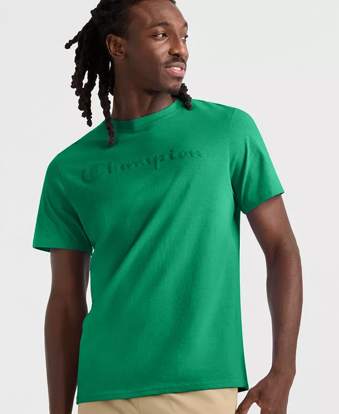 Мужская классическая футболка с круглым вырезом и коротким рукавом с логотипом Champion, зеленый
Мужская классическая футболка с круглым вырезом и коротким рукавом с логотипом Champion, зеленый