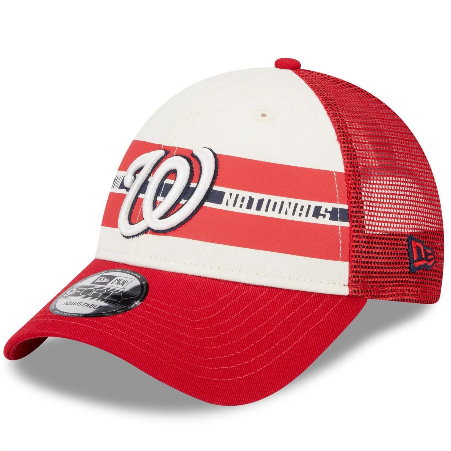 Мужская кепка New Era White/Red Washington Nationals Team Stripe Trucker 9FORTY Snapback
Мужская кепка New Era White/Red Washington Nationals Team Stripe Trucker 9FORTY Snapback