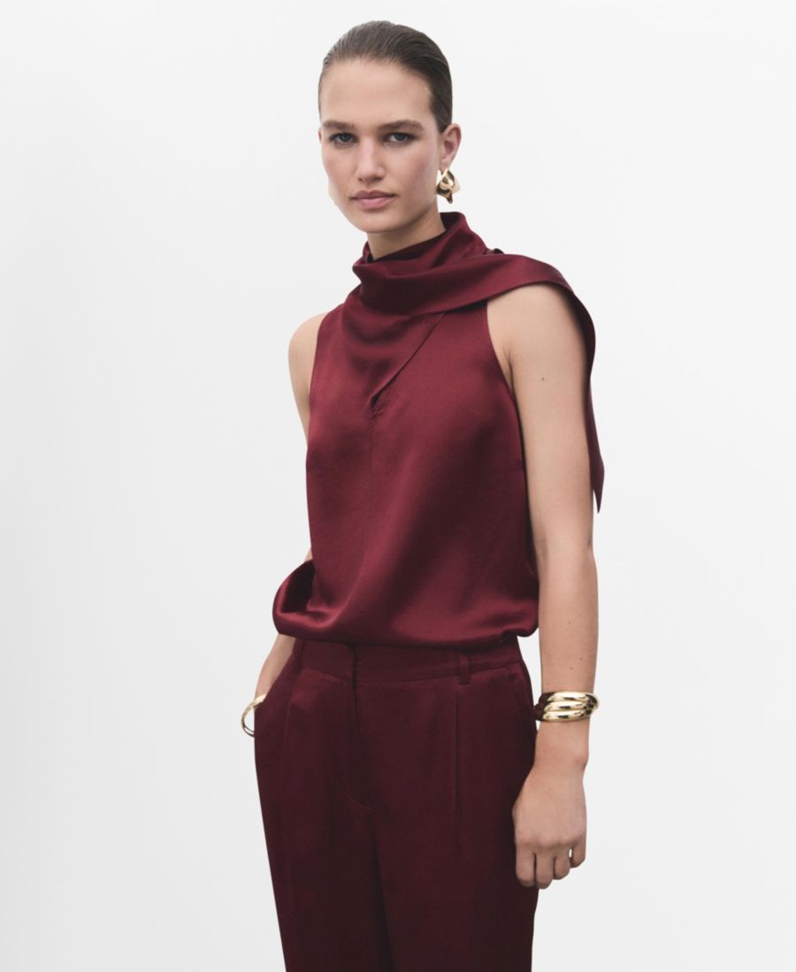 Женская атласная блузка-платок MANGO, Russet
Женская атласная блузка-платок MANGO, Russet