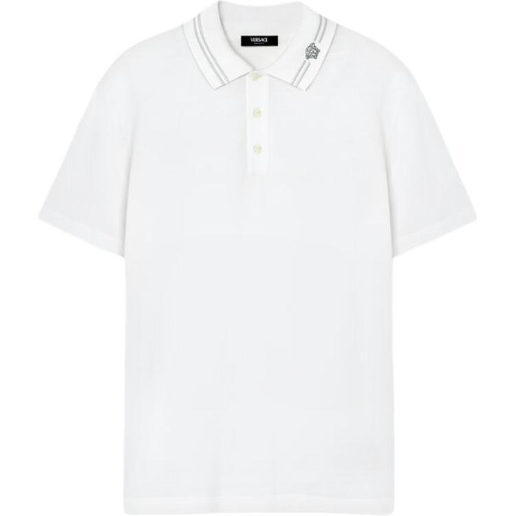 Вышитая поло с коротким рукавом Medusa VERSACE, белый
Вышитая поло с коротким рукавом Medusa VERSACE, белый
