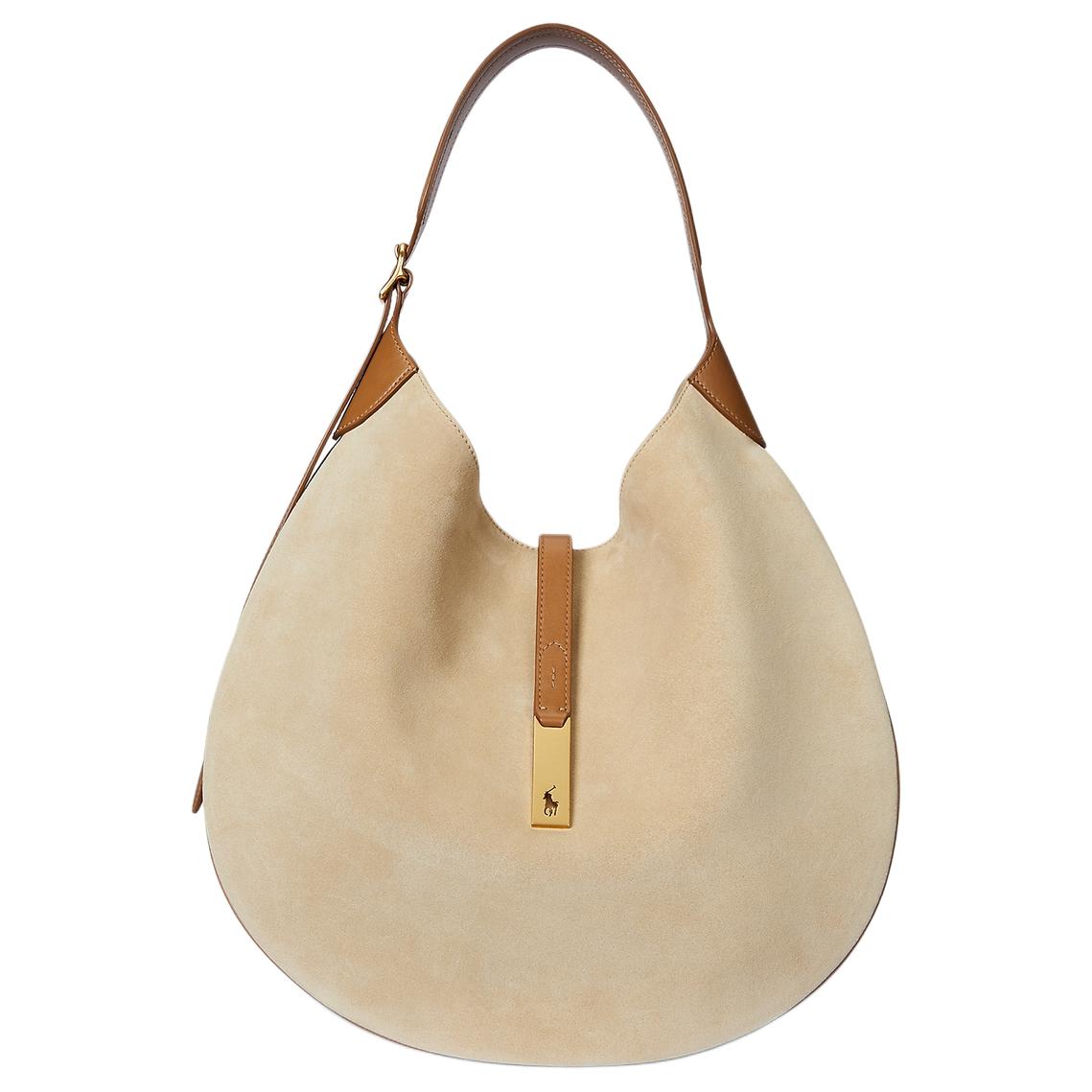 Polo Ralph Lauren Большая женская наплечная сумка из нубука экрю
Polo Ralph Lauren Большая женская наплечная сумка из нубука экрю