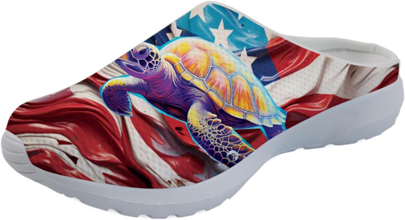 Кроссовки-сабо Forchrinse Blue Hibiscus для женщин с сетчатой верхней частью, легкие и дышащие, для прогулок, Art American Flag Sea Turtle
Кроссовки-сабо Forchrinse Blue Hibiscus для женщин с сетчатой верхней частью, легкие и дышащие, для прогулок, Art American Flag Sea Turtle