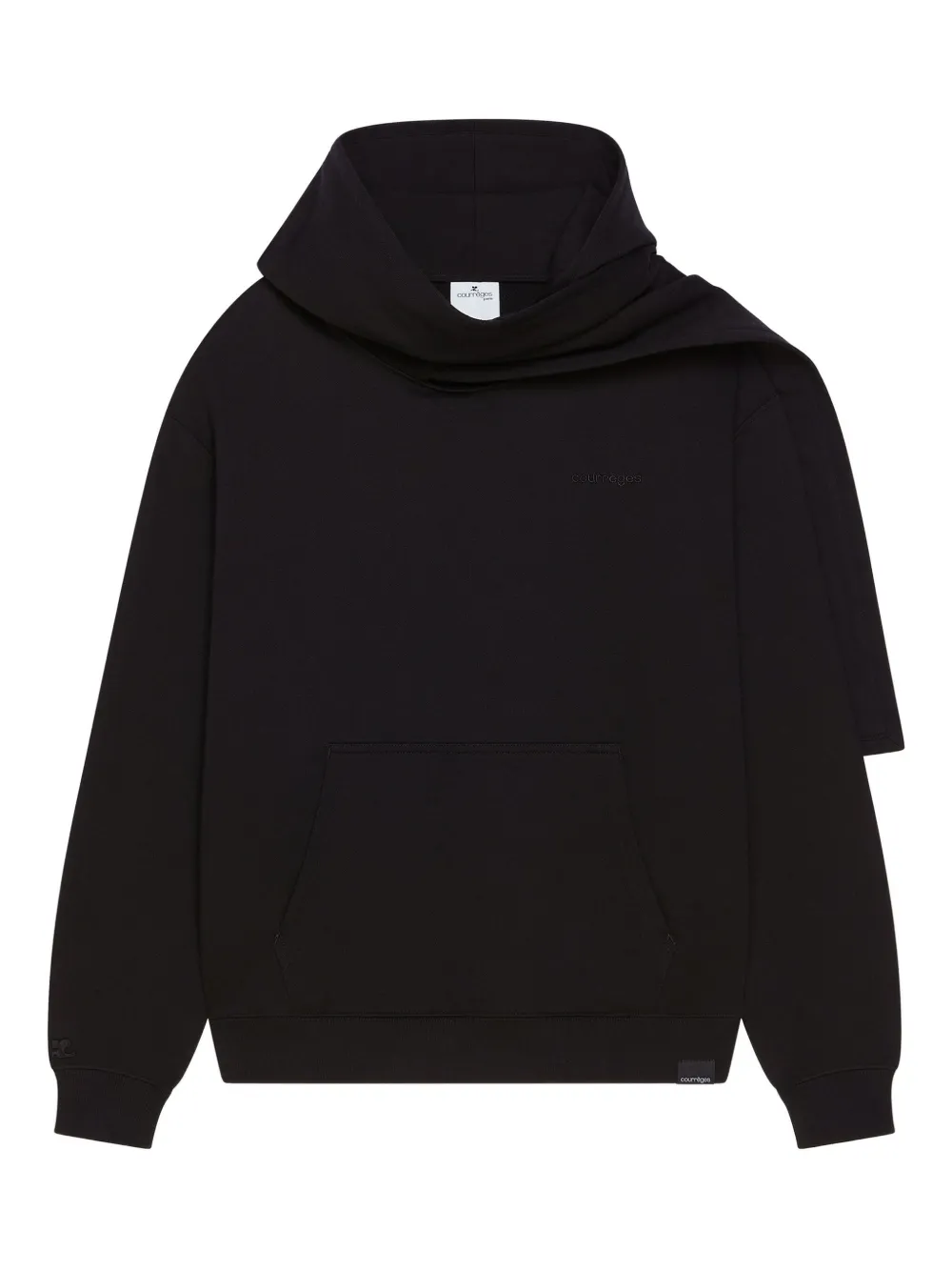 Худи с шарфом Courrèges, черный 
Худи с шарфом Courrèges, черный