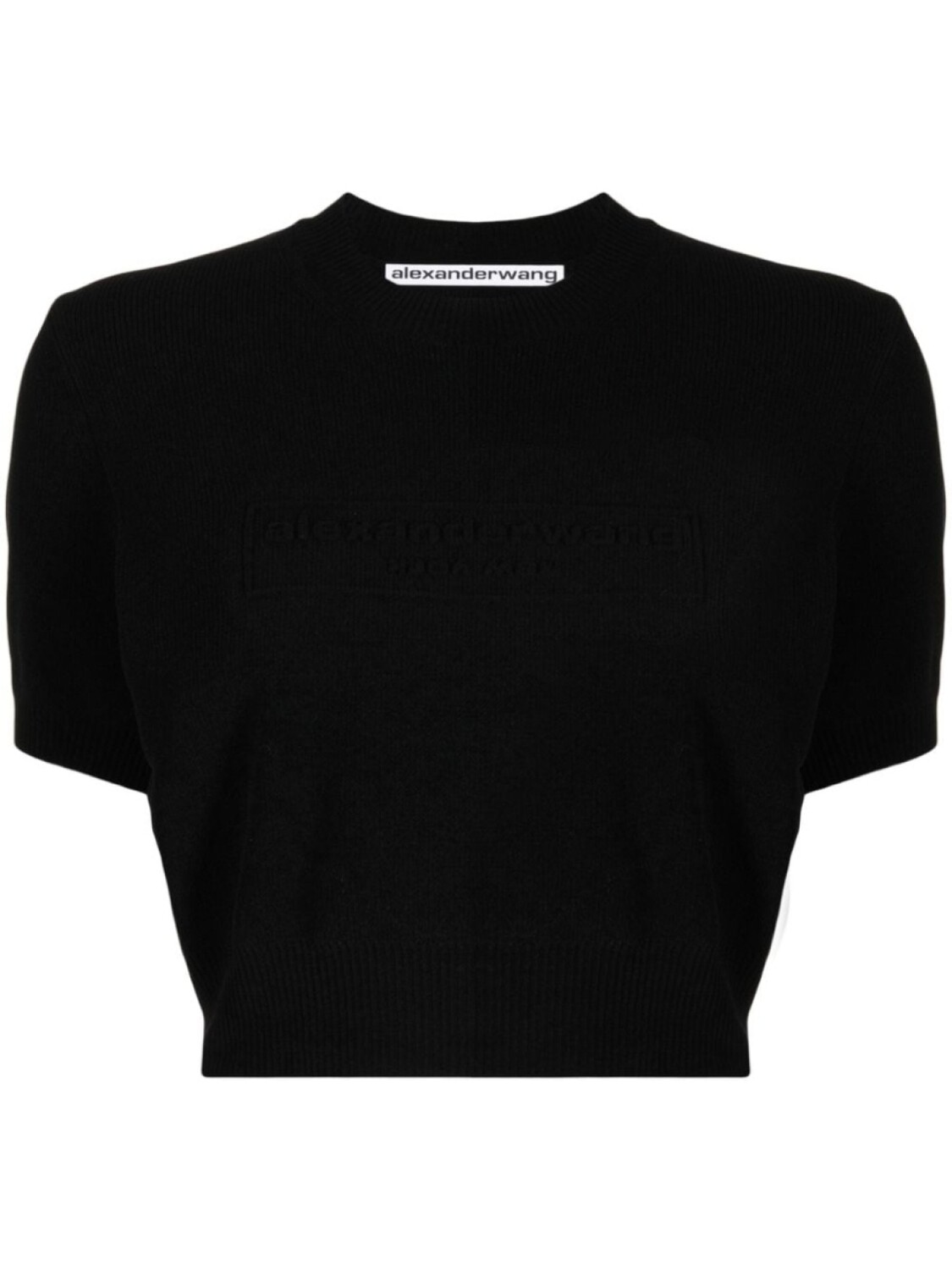 Укороченный топ с тисненым логотипом Alexander Wang, черный
Укороченный топ с тисненым логотипом Alexander Wang, черный