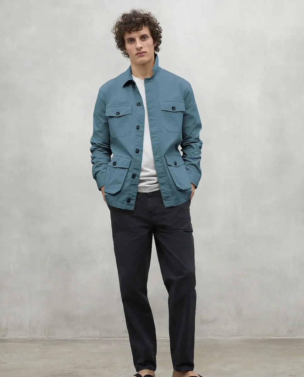 Мужской пиджак с рубашечным воротником и застежкой на пуговицы Ecoalf, синий
Мужской пиджак с рубашечным воротником и застежкой на пуговицы Ecoalf, синий