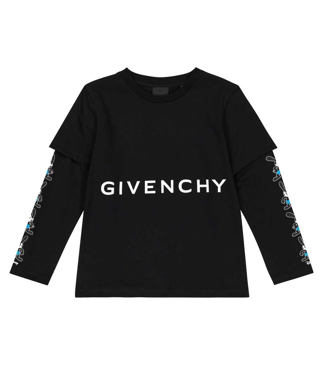 Хлопковая футболка с логотипом Givenchy Kids, черный 
Хлопковая футболка с логотипом Givenchy Kids, черный