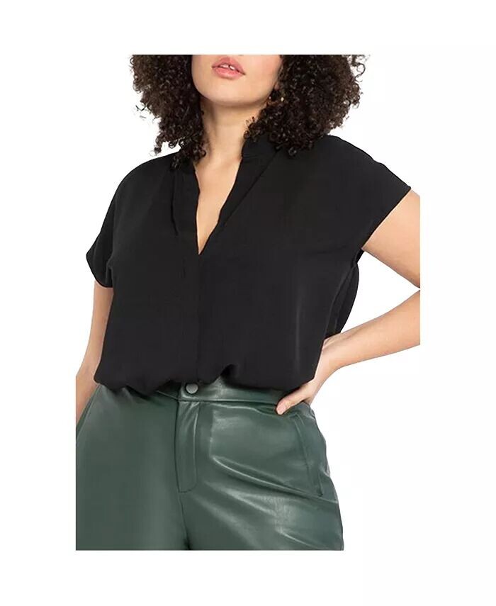 Женская блузка больших размеров с воротником-стойкой ELOQUII, черный
Женская блузка больших размеров с воротником-стойкой ELOQUII, черный