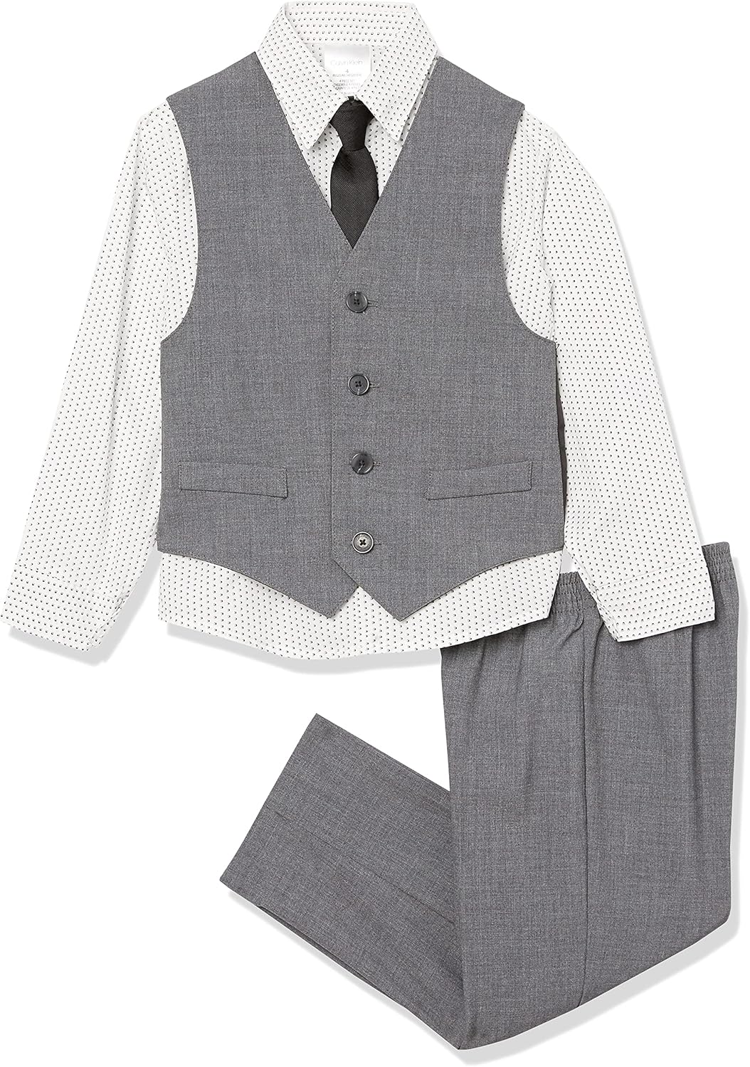Костюм для мальчиков Calvin Klein из 4 предметов: жилет, брюки, рубашка с воротником и галстук, Oxford Grey
Костюм для мальчиков Calvin Klein из 4 предметов: жилет, брюки, рубашка с воротником и галстук, Oxford Grey