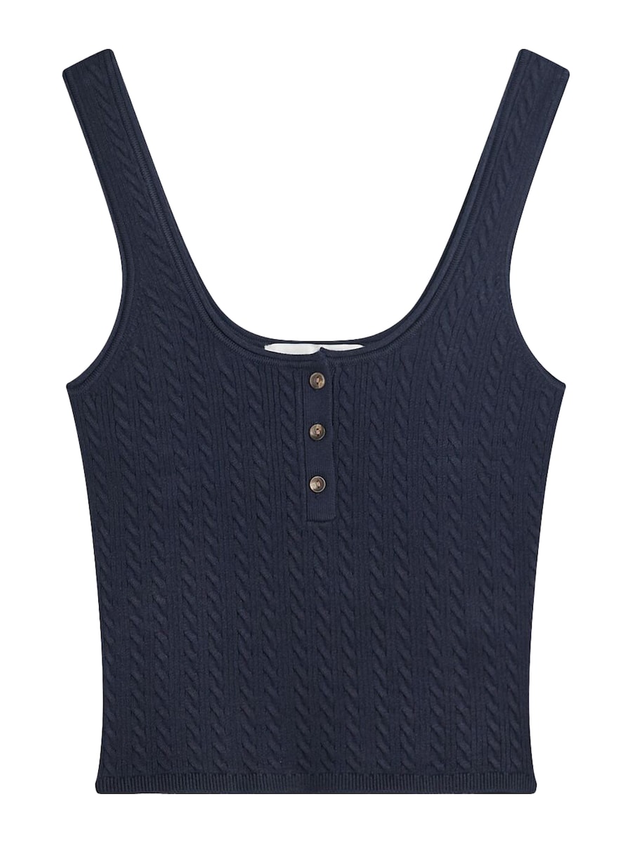 Вязаный топ Bershka, темно-синий
Вязаный топ Bershka, темно-синий