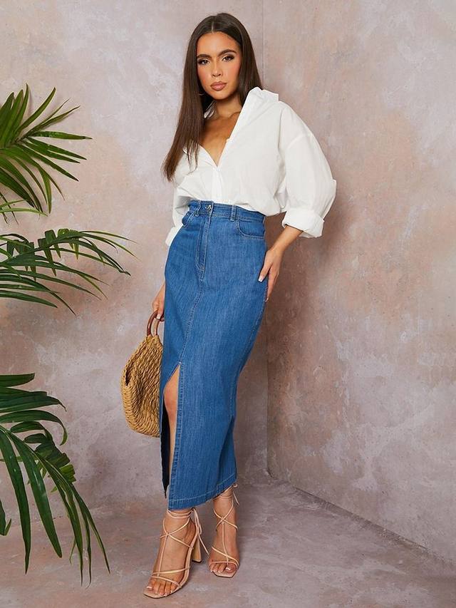 Джинсовая макси-юбка с разрезом Chi Chi London, Blue
Джинсовая макси-юбка с разрезом Chi Chi London, Blue