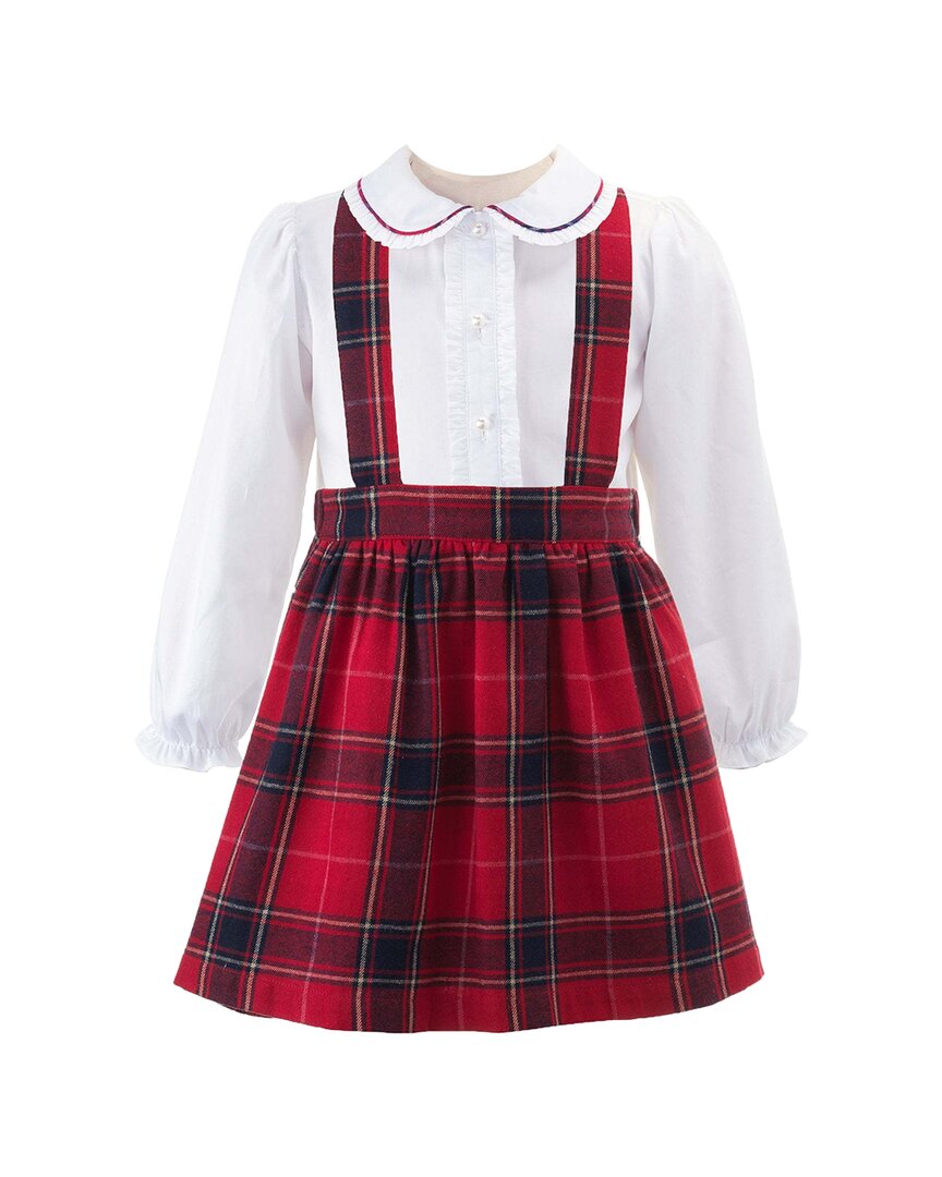 Рэйчел Райли Комплект сарафана из тартановой фланели Rachel Riley, красный 
Рэйчел Райли Комплект сарафана из тартановой фланели Rachel Riley, красный