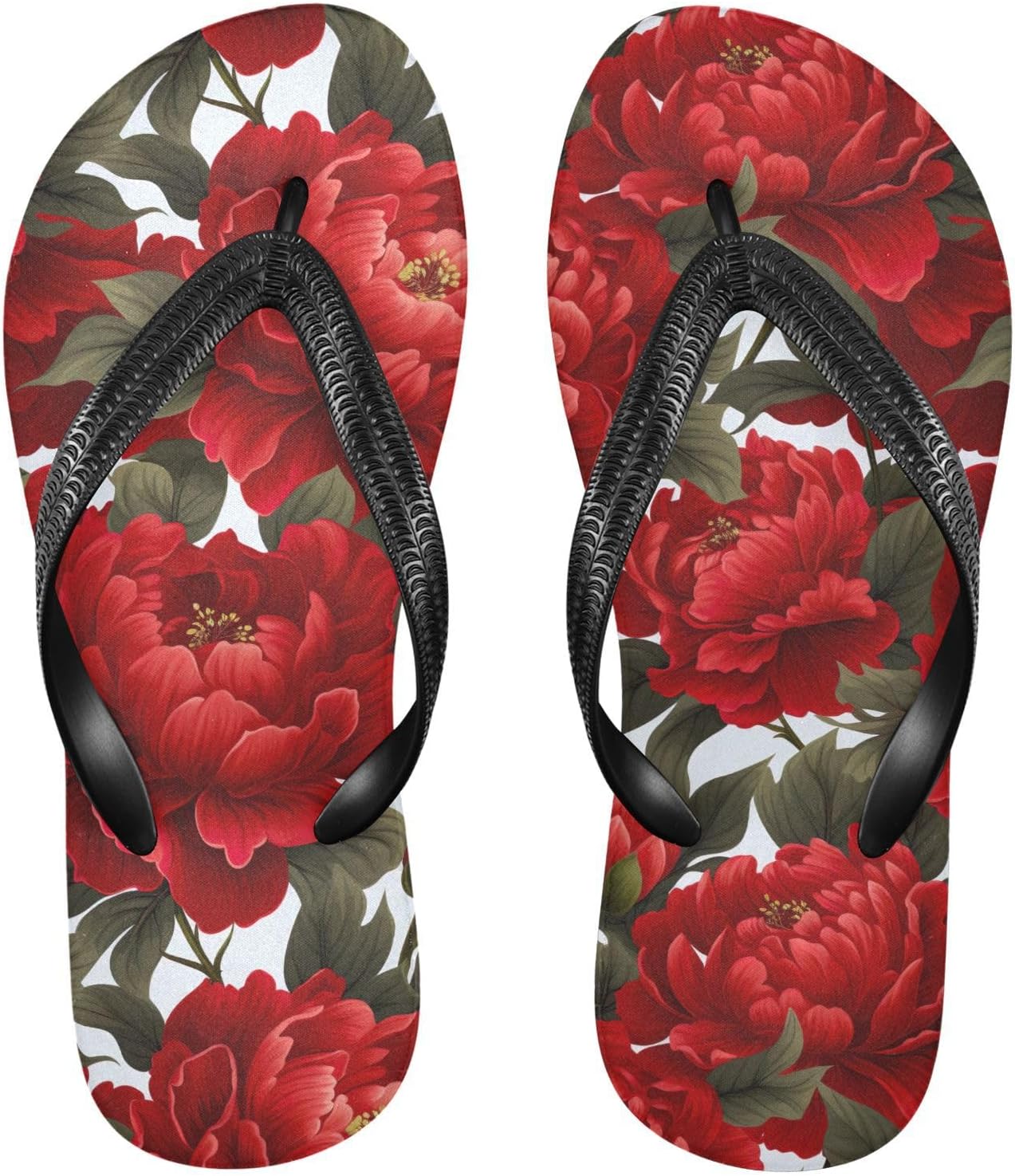 Шлепанцы с ярко-красными пионами и зелеными листьями, для мужчин и женщин Sinestour
Шлепанцы с ярко-красными пионами и зелеными листьями, для мужчин и женщин Sinestour