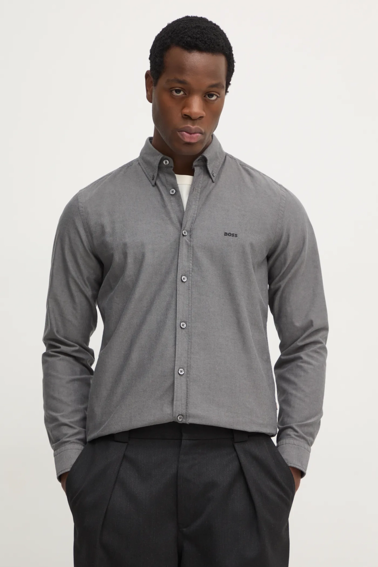 Хлопковая рубашка Boss Orange, серый
Хлопковая рубашка Boss Orange, серый