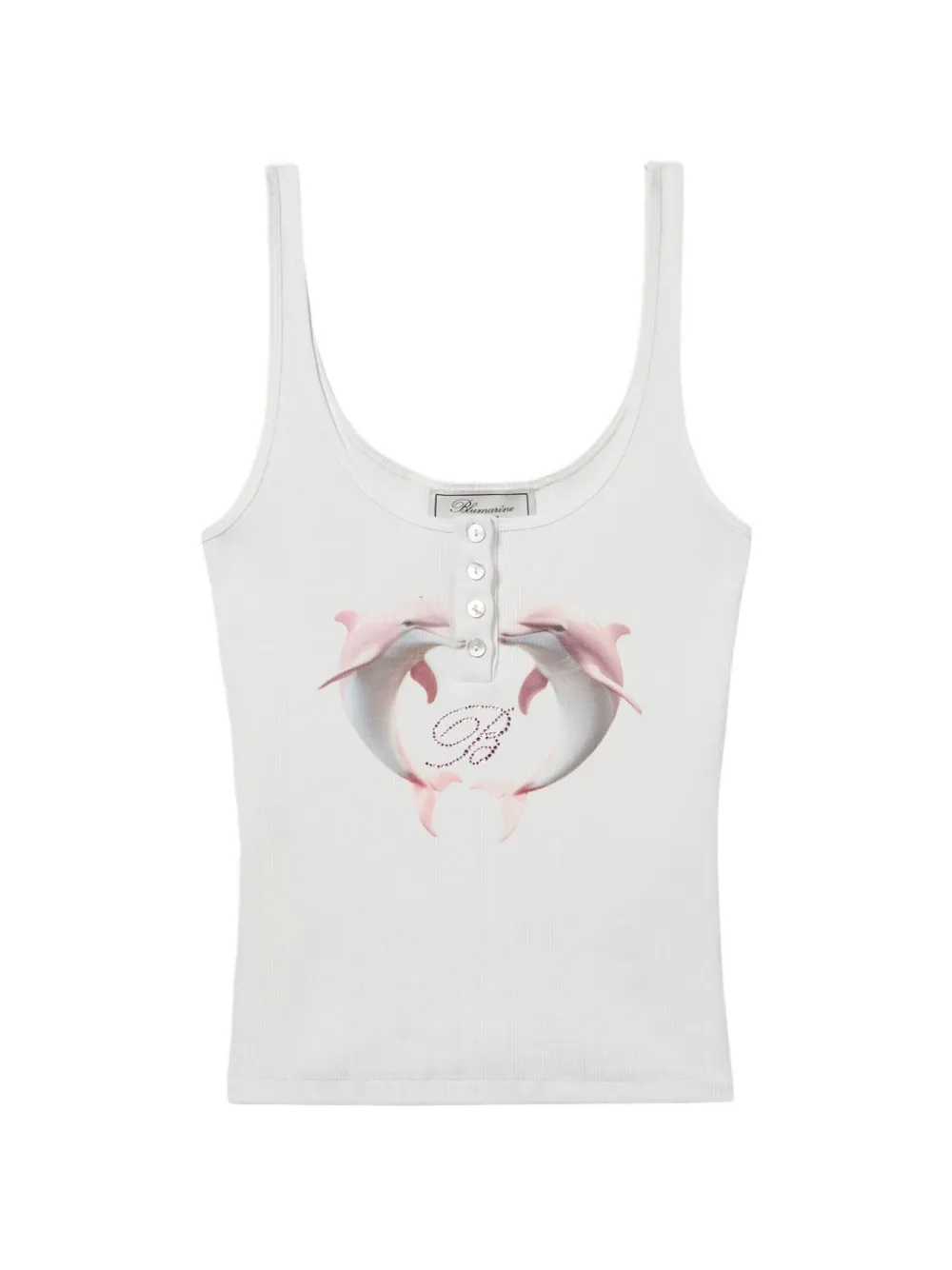 Топ в рубчик с принтом дельфинов BLUMARINE, белый
Топ в рубчик с принтом дельфинов BLUMARINE, белый