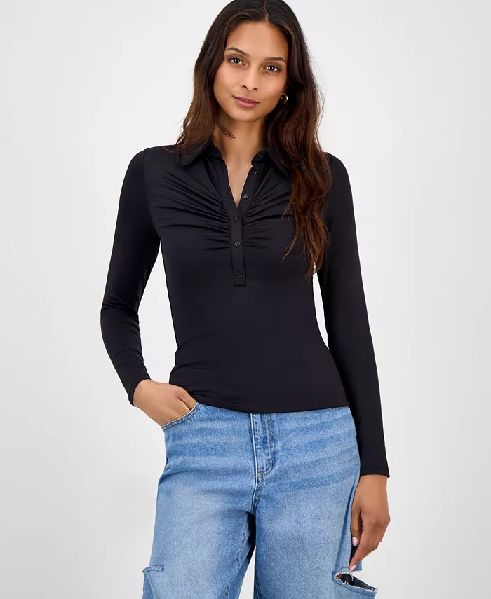 Женская поло с защипами Bar Iii, черный
Женская поло с защипами Bar Iii, черный