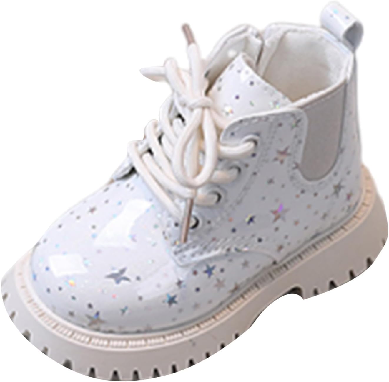 Детские ботильоны IWIHMIV для девочек, платформенные с блестками, с шнуровкой, круглым носком и боковой молнией, White
Детские ботильоны IWIHMIV для девочек, платформенные с блестками, с шнуровкой, круглым носком и боковой молнией, White