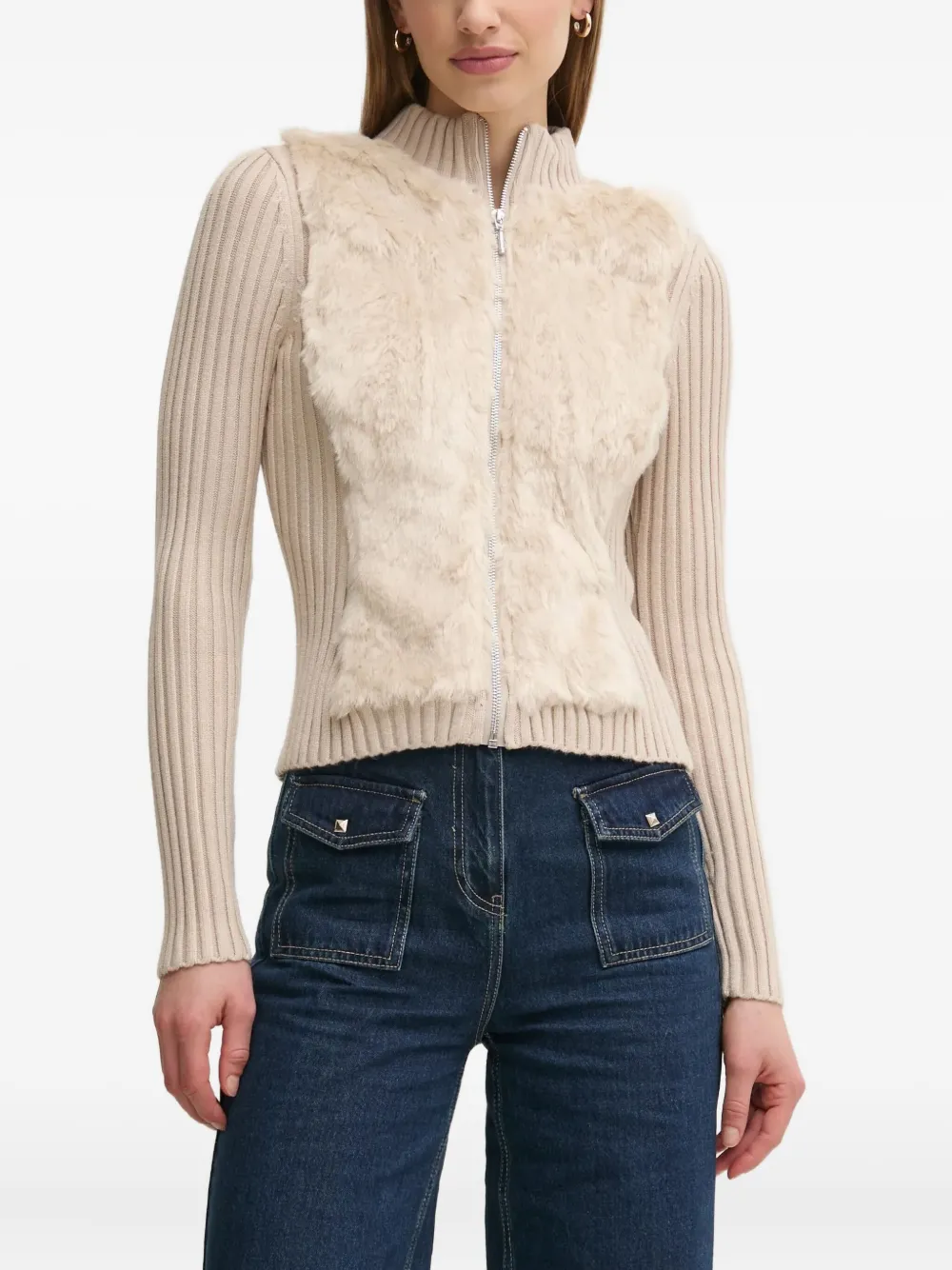 Кардиган со вставками из искусственного меха GUESS USA, нейтральный
Кардиган со вставками из искусственного меха GUESS USA, нейтральный