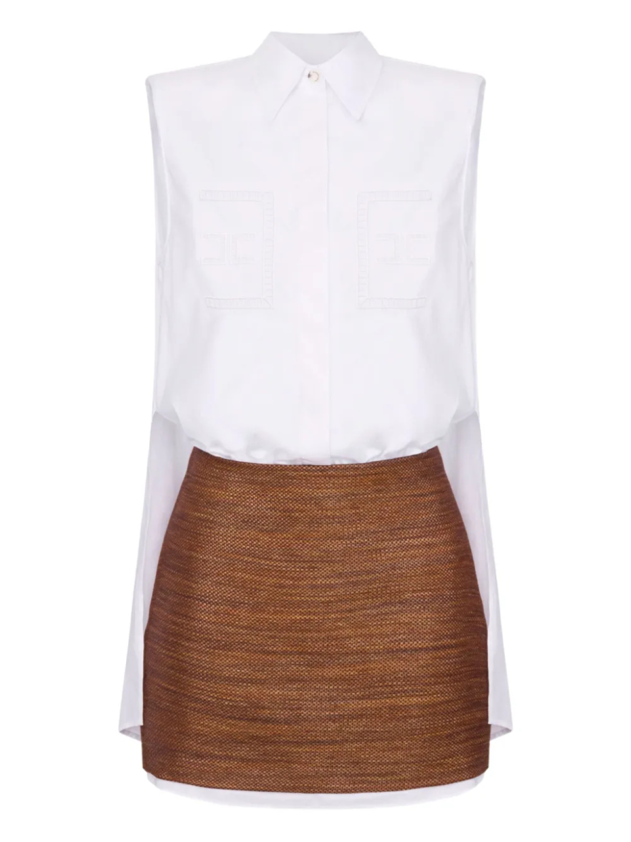 Elisabetta Franchi платье-рубашка с логотипом, белый
Elisabetta Franchi платье-рубашка с логотипом, белый