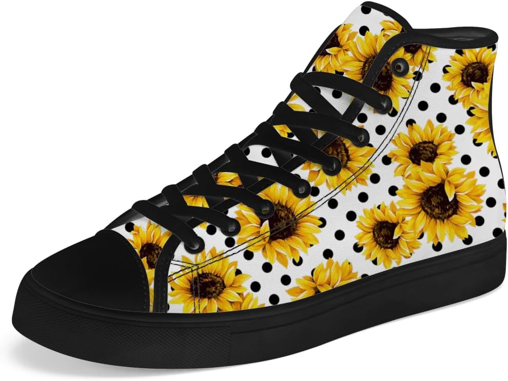 Мужские и женские высокие кеды из холщовой ткани с рисунком подсолнуха, высокие кроссовки на шнуровке, повседневная обувь, подарки для мужчин и женщин Chebing, желтый
Мужские и женские высокие кеды из холщовой ткани с рисунком подсолнуха, высокие кроссовки на шнуровке, повседневная обувь, подарки для мужчин и женщин Chebing, желтый
