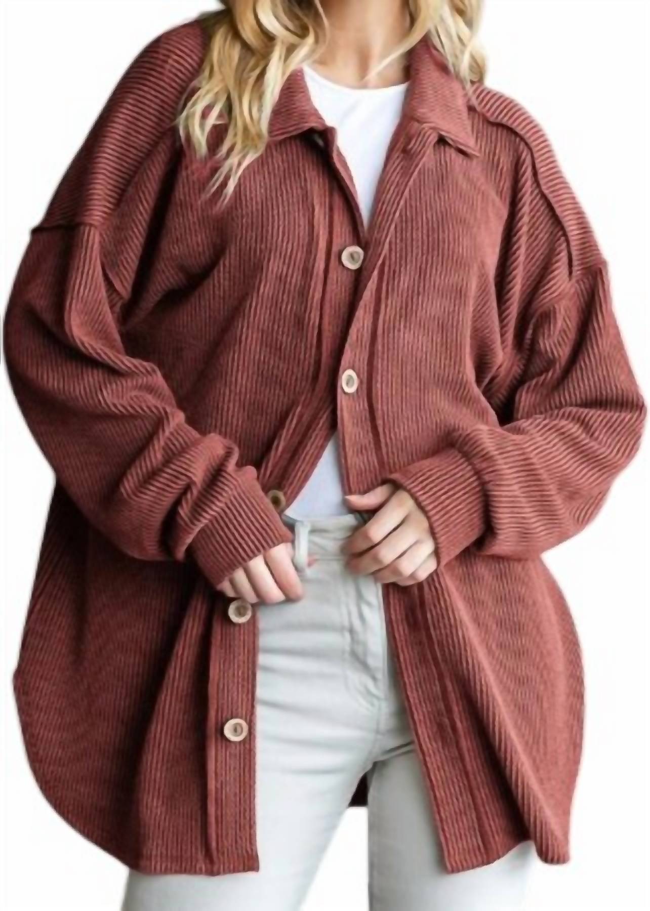 Базовый воротник цельнокроеный городской шагрень пуговицы куртка-рубашка приталенная в цвете ржавчины HEIMISH USA, Rust
Базовый воротник цельнокроеный городской шагрень пуговицы куртка-рубашка приталенная в цвете ржавчины HEIMISH USA, Rust