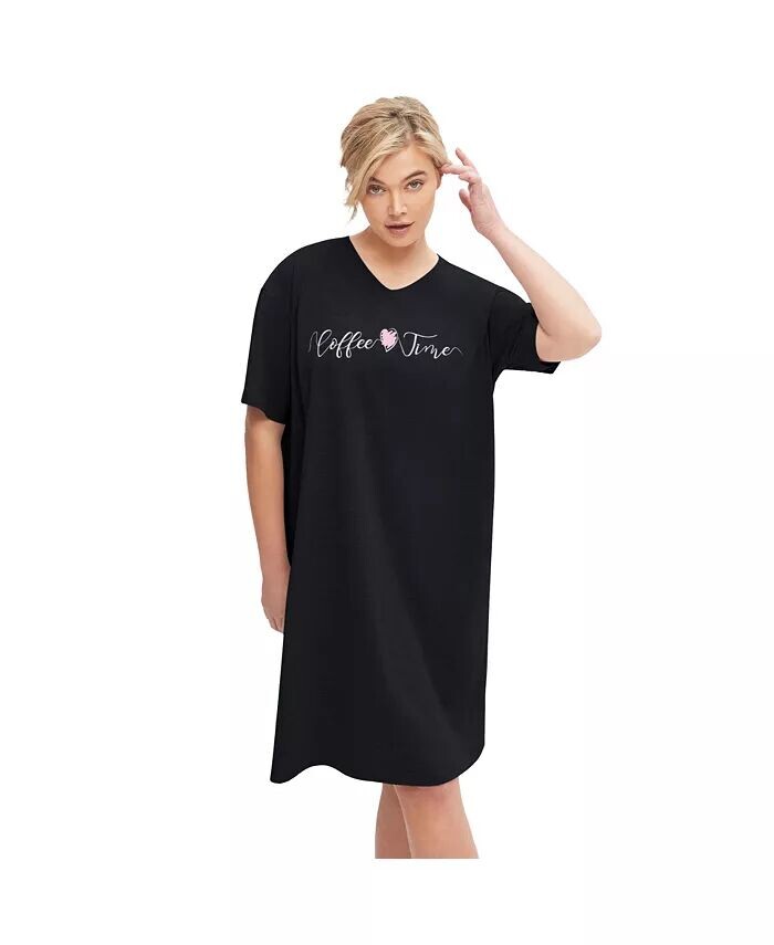 Рубашка для сна с v-образным вырезом больших размеров Ellos, черный
Рубашка для сна с v-образным вырезом больших размеров Ellos, черный