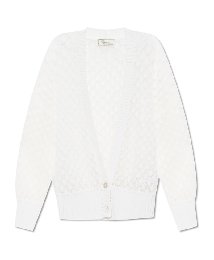 Кардиган с отделкой из мохера Blumarine, белый
Кардиган с отделкой из мохера Blumarine, белый