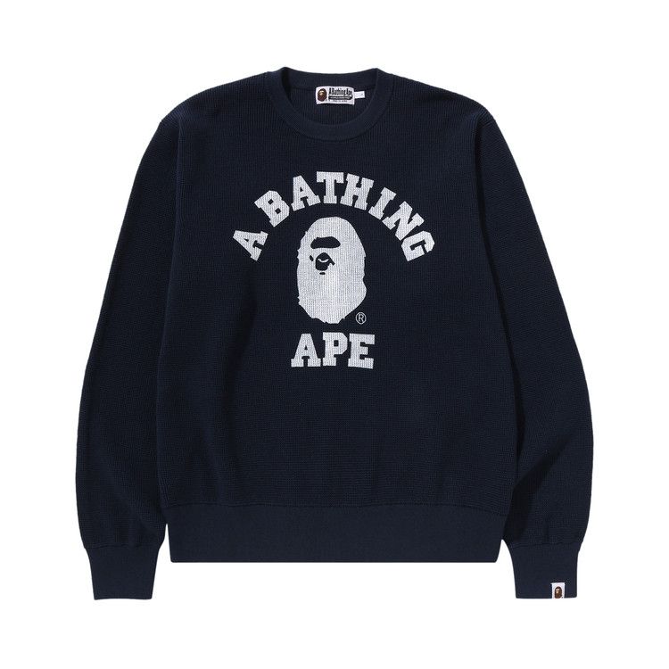 Свитер BAPE College Waffle Crewneck Sweater, Navy
Свитер BAPE College Waffle Crewneck Sweater, Navy