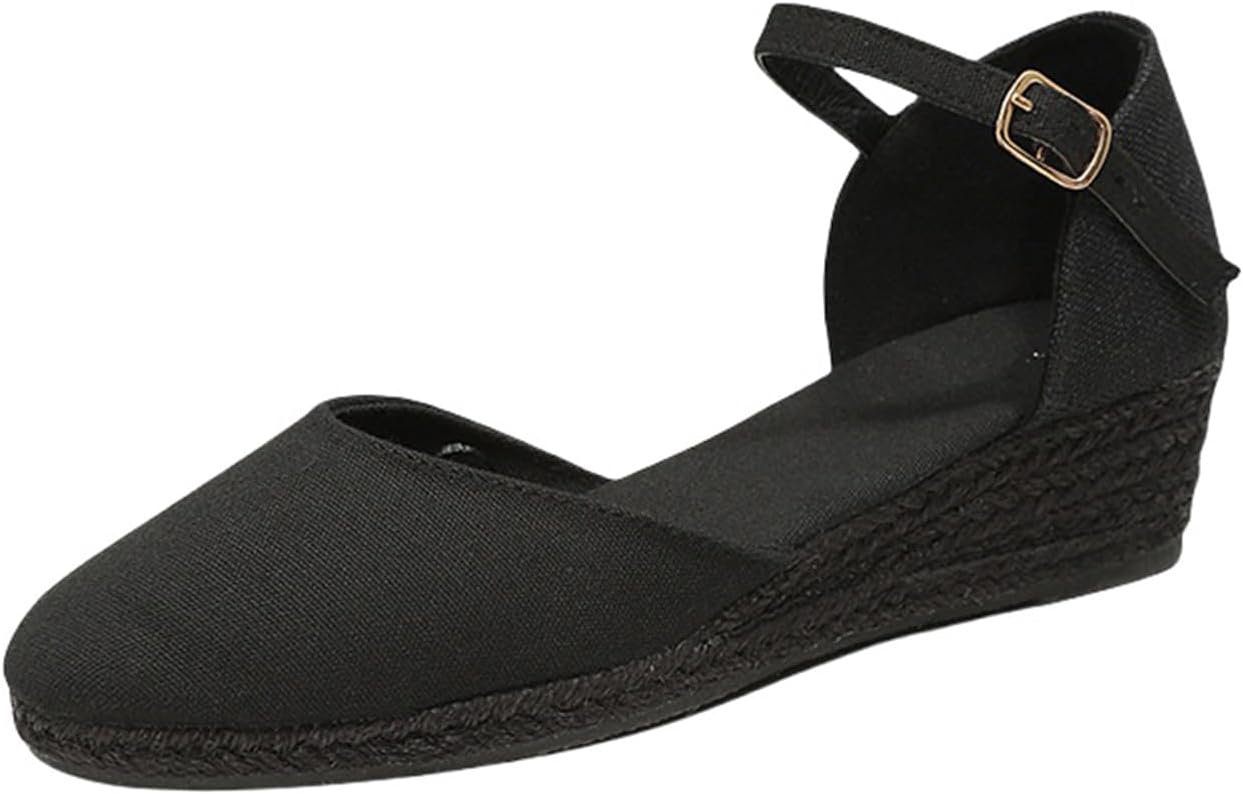 Женские эспадрильи ZWRXW с закрытым носком, комфортные с ремешком на щиколотке, на клиновидном среднем невысоком каблуке, из холщовой ткани, элегантные летние сандалии для прогулок, черный
Женские эспадрильи ZWRXW с закрытым носком, комфортные с ремешком на щиколотке, на клиновидном среднем невысоком каблуке, из холщовой ткани, элегантные летние сандалии для прогулок, черный