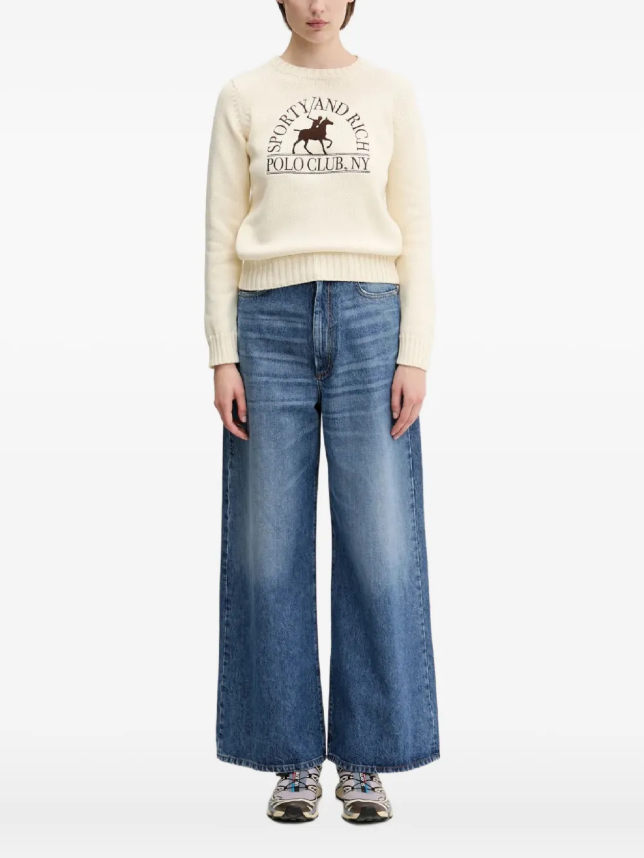 Спортивный и богатый свитер с логотипом игрока в поло Sporty & Rich, нейтральный
Спортивный и богатый свитер с логотипом игрока в поло Sporty & Rich, нейтральный