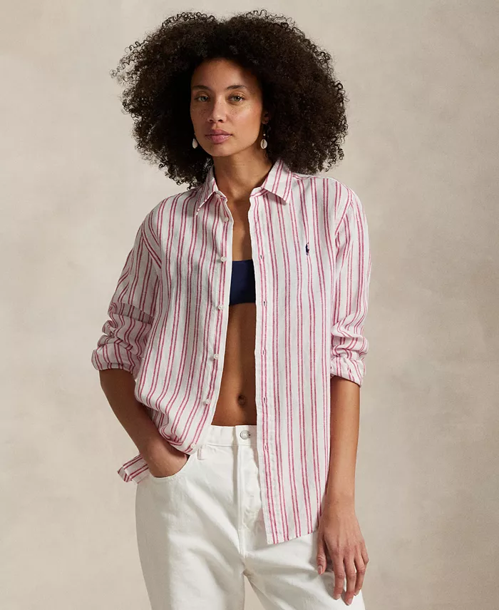 Женская классическая рубашка из 100% льна в полоску Polo Ralph Lauren, мультиколор
Женская классическая рубашка из 100% льна в полоску Polo Ralph Lauren, мультиколор