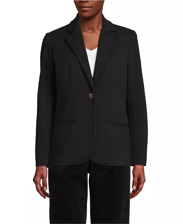 Женский традиционный блейзер из ворсованного понте Lands' End, черный
Женский традиционный блейзер из ворсованного понте Lands' End, черный