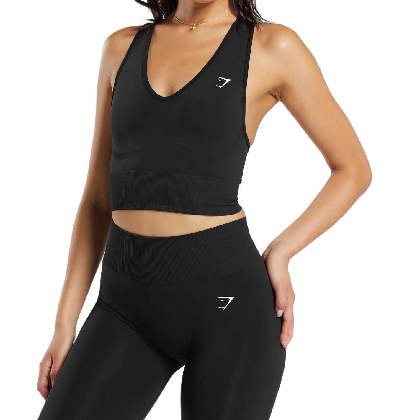 Повседневный бесшовный укороченный топ спортивный жилет женский черный GYMSHARK
Повседневный бесшовный укороченный топ спортивный жилет женский черный GYMSHARK