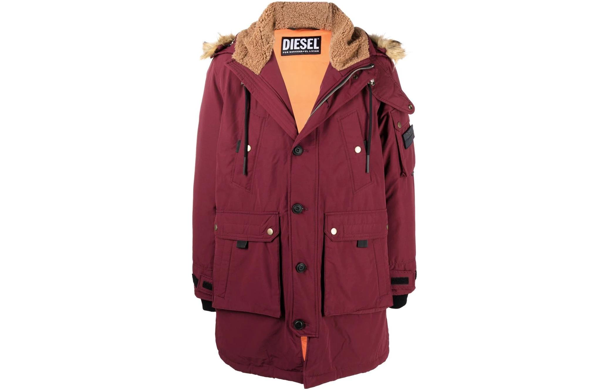 DIESEL Бордовая куртка мужская, Burgundy 
DIESEL Бордовая куртка мужская, Burgundy